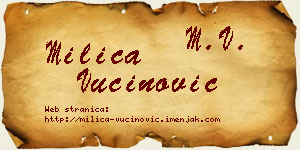 Milica Vučinović vizit kartica
